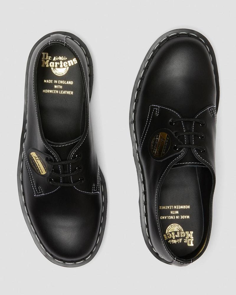 Dr Martens 1461 Made in England Cavalier Lær Oxford Sko Dame Svarte | Norge 43CTV
